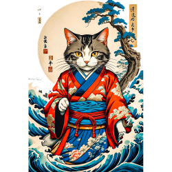 Chat Kimono Vague