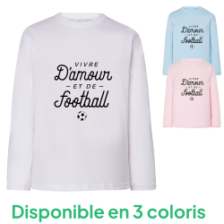 T-Shirt femme Vivre d'amour et de football