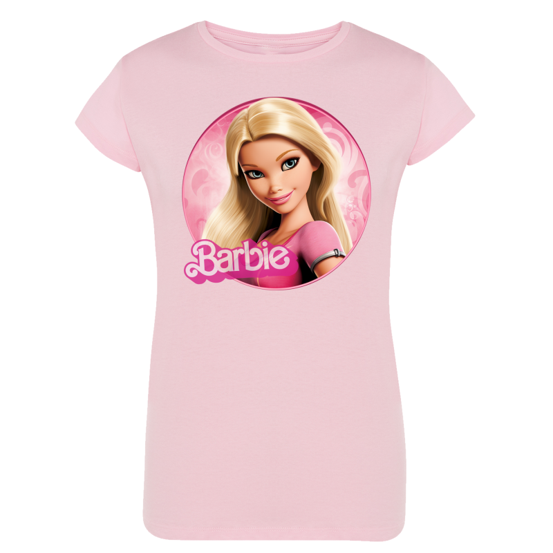 T-shirt manches courtes coton Barbie rose femme