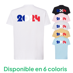 Drapeau 2024 Soutien France - DTF - T-shirt adulte Dos Tarif dégressif