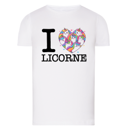 I Love Licorne - T-shirt adulte et enfant