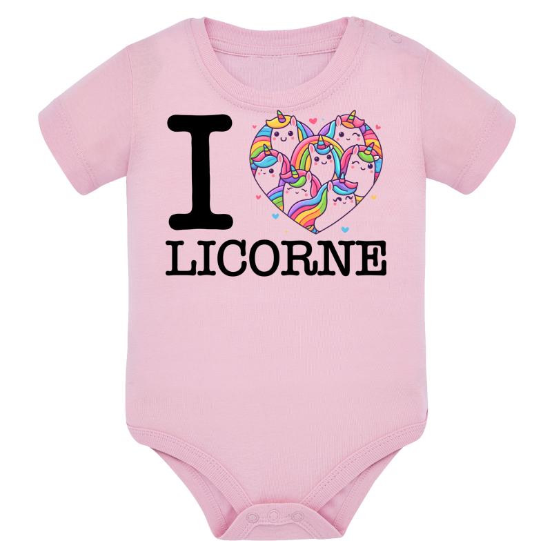 I Love Licorne - Body Bébé