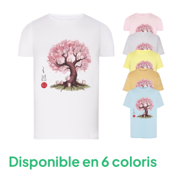 Cerisier Japon Chat - T-shirt adulte et enfant