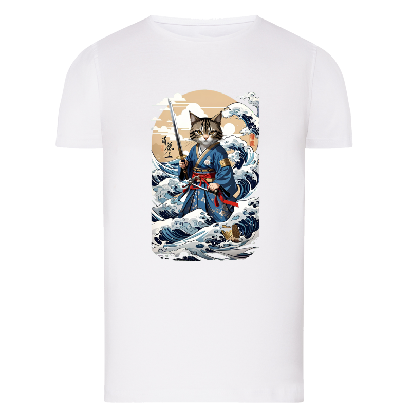 Chat Samouraï Vague - T-shirt adulte et enfant