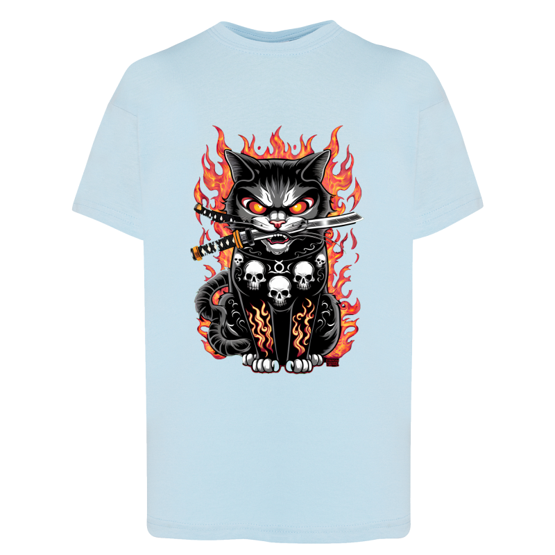 Chat Sabre flamme - T-shirt adulte et enfant