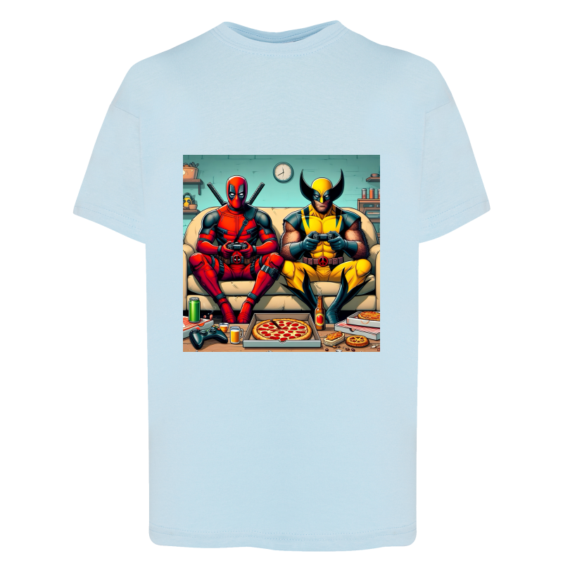 Deadpool vs Wolverine console - T-shirt adulte et enfant