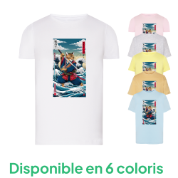 Chat Samouraï Vague 2 - T-shirt adulte et enfant