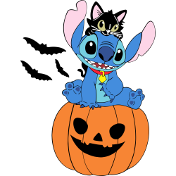 Stitch Chat Citrouille halloween